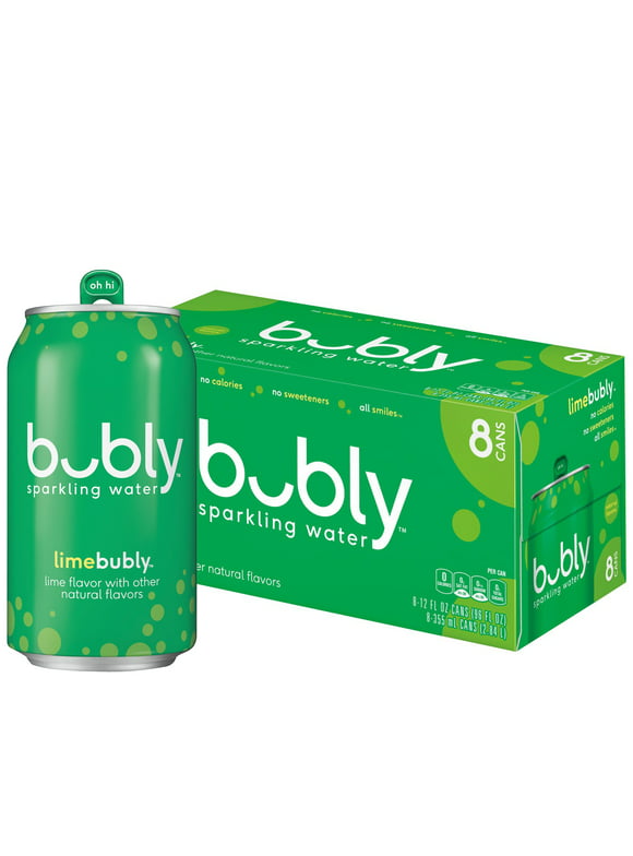 Bubly Lime Sparkling Water, 12 fl oz, 8 Pack Cans
