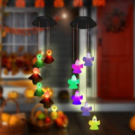

LeKY 1 Set Solar LED Light Horror Energy-saving Non-Glaring Enhance Atmosphere Plastic Outdoor Halloween Party Wind Chime LED Lights for Home