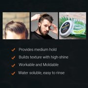 Woody's Matte Finish Hair Gel Pomade, Water-Soluble Hair Pomade for Men with Strong Hold, 3.4 oz