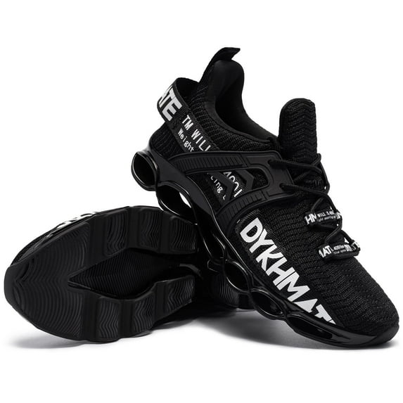 FENLERN Running Shoes for Men Lightweight Sports Walking Sneakers Black Size 7.5
