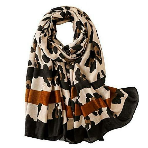 StylesILove Women Lightweight Leopard Printed Frayed Scarf