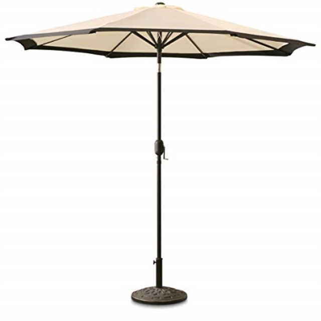 Castlecreek 9 Two Tone Deluxe Market Patio Umbrella Khaki Black Walmart Com Walmart Com