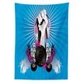 thumbnail image 3 of Ambesonne Modern Tablecloth Rectangular Table Cover, Music Elements Graffiti, 60"x90", Blue Fuchsia and Dust, 3 of 4