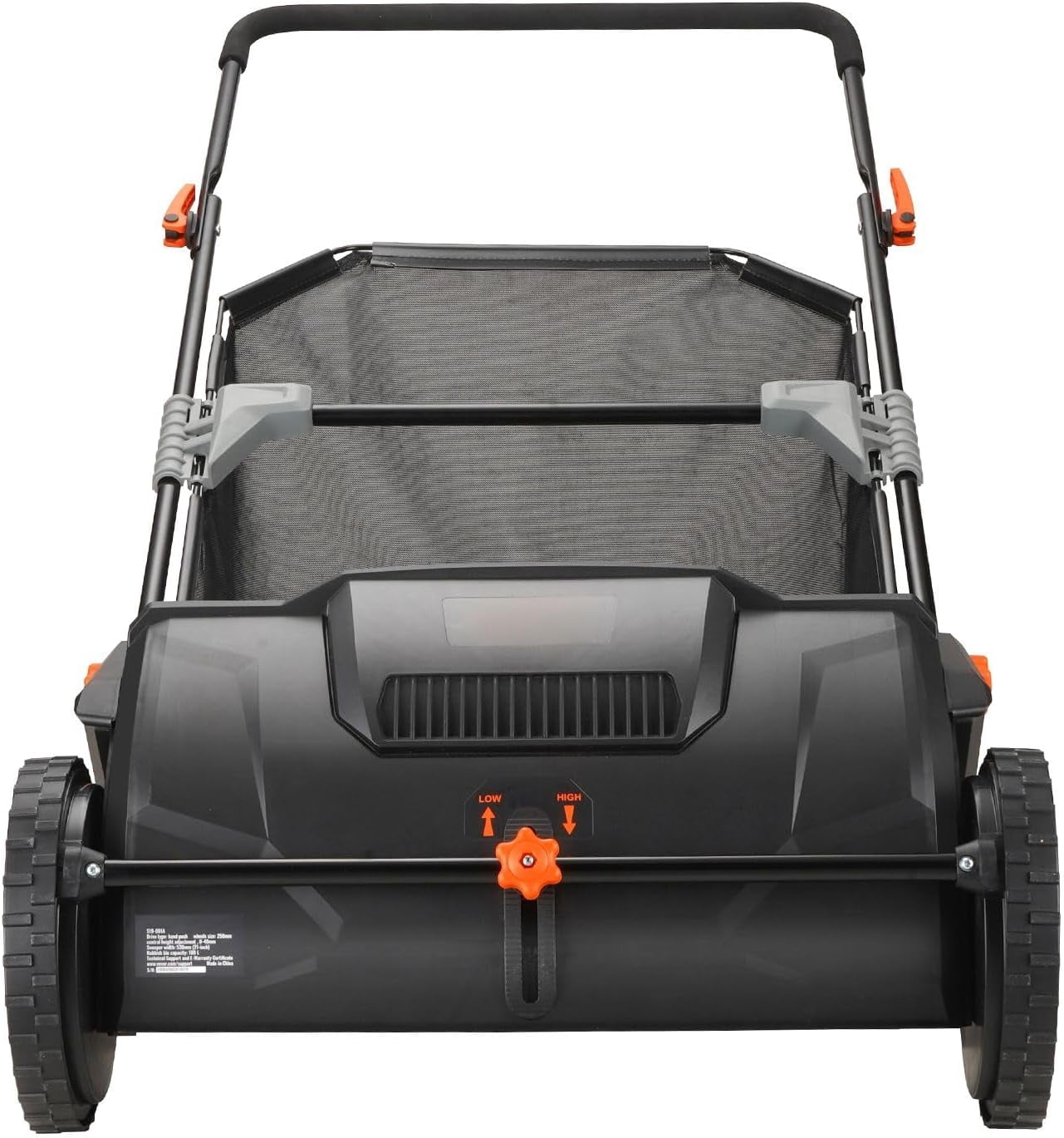 Push Lawn Sweeper 21 Inch Leaf and Grass Collector with 3.5 cu ft Hopper Bag Heavy Duty Yard Sweeper with Adjustable Height Spinning Brushes for Lawn Garden Cleaning