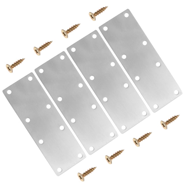 KAKOWELY 4Ud Placas De Refuerzo Rectas En Acero Inoxidable Para De Madera En Casa