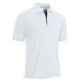 thumbnail image 6 of Men's Polo Shirts Casual Cotton Pique Short Sleeve T-Shirts 3 Buttons Classic Fit Comfort Performance Golf Shirts White S, 6 of 9