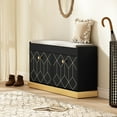 thumbnail image 5 of HLR Shoe Cabinet, Shoe Cabinet with 2 Drawers and Shoe Storage, Entryway Bench with Padded Seat for Hallway, Living Room, Black, 5 of 7