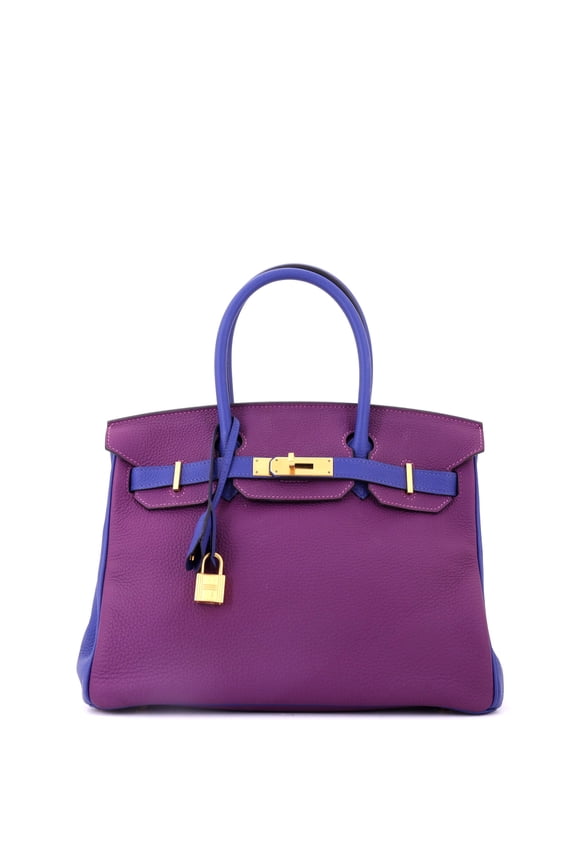 Pre-Owned Birkin Handbag Bicolor Togo with Brushed Gold Hardware 30 By Rebag