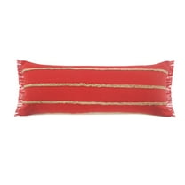 Ox Bay Daniel 14" x 36" Red/Tan Striped Cotton Blend Adult Decorative Throw Pillow Cover