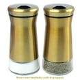 thumbnail image 3 of Salt & Pepper Shakers Stainless Steel Cover Glass Bottom With Rotating Cover - Spice Sugar Shakers, 3 of 6