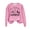 Pink, variant on WREESH Womens Fashion Christmas Sweatshirt Casual Crewneck Sweatshirt Print Pullover Loose Fit Long Sleeve Tops Christmas Top Loose Fitting Sweater Orange