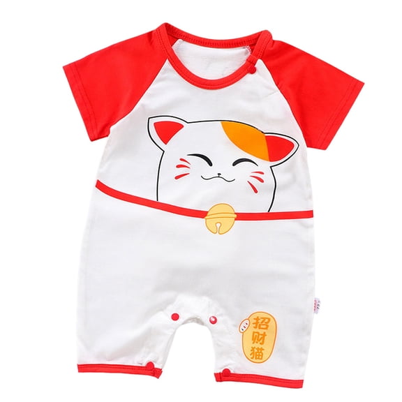 Xudanell Baby Boys Girls Nautical Romper One-Piece Beach Outfit Summer Clothes 0-24 Months (Watermelon Red, 18-24 Months)