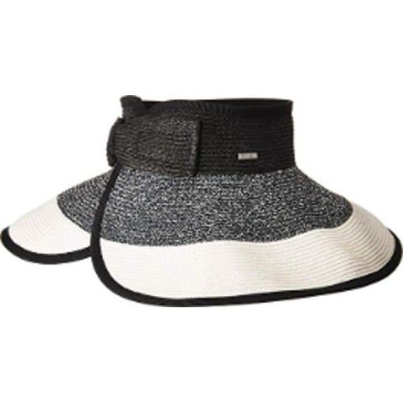 Women's San Diego Hat Company Roll Up Visor with Bow Closure UBV038 Black One Size (21)