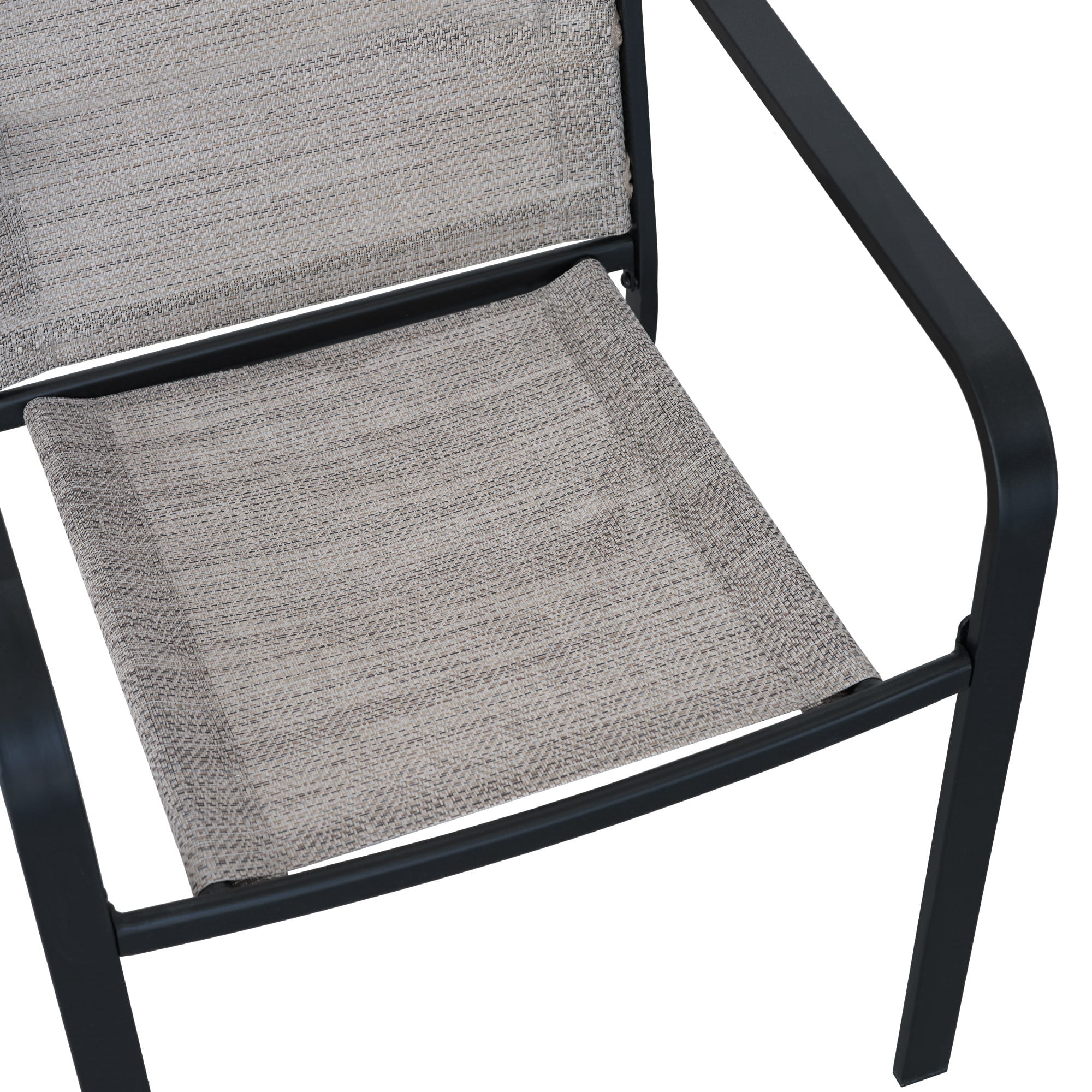 5-Peices Outdoor Patio Dining Set Stacking Chairs and Round Glass Table Furniture Set for 4 Person