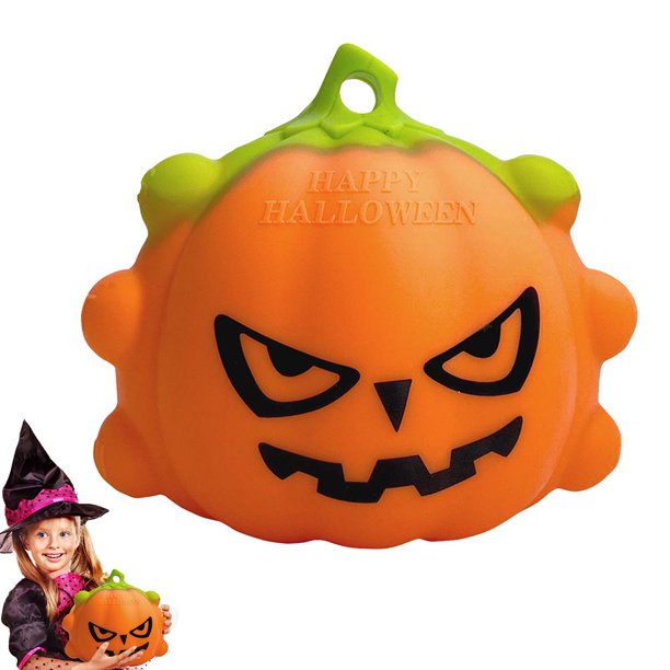 Juguete de presión suave de calabaza de Halloween con luz, juguete sensorial 3D, juguetes para aliviar el estrés, regalo de recuerdo de fiesta de Halloween para niños y adultos