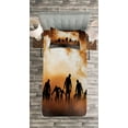 thumbnail image 3 of Ambesonne Halloween Quilted Bedspread Set 2 Pcs, Zombies Misty, Twin Size, Orange Black, 3 of 3