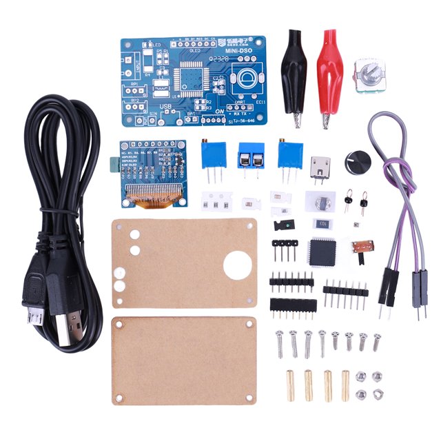 Kit Osciloscopio Mini DOS LCD Digital DIY STC8K8A Piezas Digitales Microordenador Entrenamiento Soldadura Electrónica