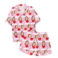 thumbnail image 4 of Children DIY Anniversary Print Pajama Set Short Sleeve Button Up Top And Shorts Set, 4 of 5