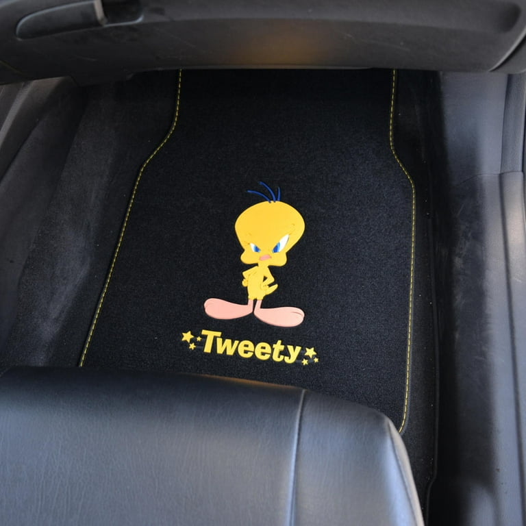 Looney Tunes Original Tweety Seat Covers For Car – Official WB Products, Black Polyester, 4mm Cushion