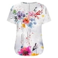 thumbnail image 6 of Weiqiqre T Shirts for Women Short Sleeve Shirts V Neck Blouse Ruched Business Casual Basic Tunic Tops, 6 of 6