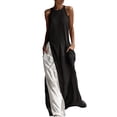 thumbnail image 2 of Blmnix Womens Dress Tank Dress with Pockets Slip Dress Flowy Dresses Dress Maxi Sleeveless Black Crew Neck Adaptable Women's Casual Dresses XXL, 2 of 5