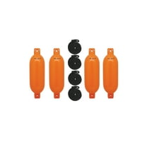 Extreme Max 3006.7626 BoatTector Inflatable Fender Value 4-Pack - 4.5" x 16", Neon Orange