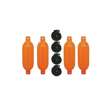Extreme Max 3006.7626 BoatTector Inflatable Fender Value 4-Pack - 4.5" x 16", Neon Orange