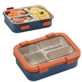 thumbnail image 2 of Stainless Steel Lunch Box,Durable 2/3 Compartment(24oz/25oz) Container with Leakproof Lids for Office Adults,Outdoor Work Picnic Travel Portable Food Storage Bentos Box,1Pc(Orange-720ml,8.4x6.3x2.6"), 2 of 6