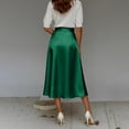 thumbnail image 6 of Squevariel Womens Satin Silk Midi Skirt Casual High Waist Skirts Fashion Soft Solid Color Long Skirt, 6 of 8