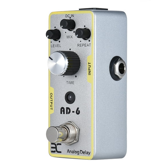 eno ENO EX TC-31 AD-6 Analog Delay Pedal with True Bypass, 30-340ms Adjustable Delay Time, Compact Metal Design, 4 Control Knobs, LED Indicator, Includes Storage Pouch