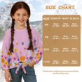 thumbnail image 6 of DISNIMO Kids Girls Long Sleeve Tops Boho Floral Printed Soft Crewneck Pullover Tops Lace Up Blouse Top Loose Fits Shirts for 5-12 Years Old Girls, 6 of 8