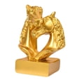 thumbnail image 3 of Figura de cabeza de caballo doble, adorno de escritorio, artesanía decorativa de resina nórdica, caballo Oro, 3 of 9