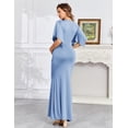 thumbnail image 3 of Vestido largo de maternidad AISWI con faja de flores azul claro, 3 of 6