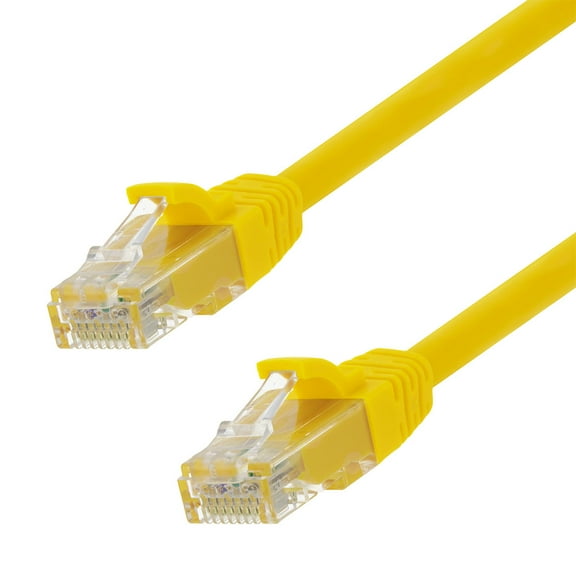 NavePoint Ethernet Patch Cable CAT6A, UTP, 24AWG, 1 Ft,  10 pack, Yellow