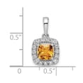 thumbnail image 4 of Auriga 14K White Gold Lab Grown Diamond and Citrine Halo Pendant for Women (L-12mm, W-10.8mm), 4 of 6
