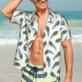 thumbnail image 5 of Lsque Colorful Grass pattern Hawaiian Shirt for Men, Unisex Summer Beach Casual Short Sleeve Button Down Shirts-Large, 5 of 9
