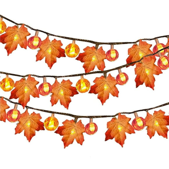 LED Maple Leaf Light String Fall Garland Lights Maple Light for Thanksgiving Halloween Decoration