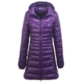 thumbnail image 3 of Chaqueta de plumón con capucha de otoño e invierno para mujer, talla grande, ligera, ajustada, de longitud media, para mujer, 3 of 5