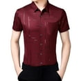 thumbnail image 3 of Mens Casual Button Down Shirts Summer Business Short Sleeves Collar Tuxedo her's Day Tops Outwear, 3 of 3