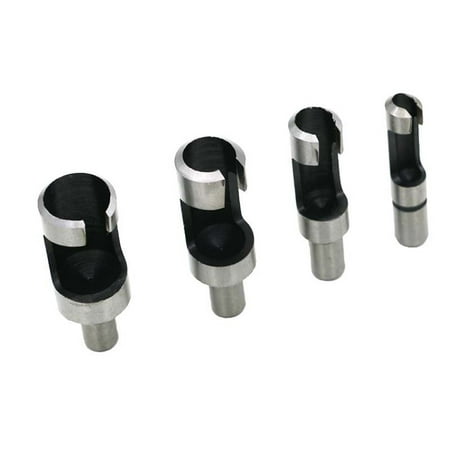 Gobestart 4 Pcs Carpentry Wood Plug Cutter Straight Tapered Claw Type Drill Bit Sets