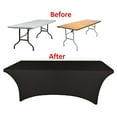 thumbnail image 2 of Banquet Tables Pro Black 8 Ft Rectangular Stretch Spandex Tablecover, 2 of 3