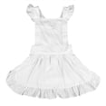 thumbnail image 1 of Delantal de algodón con dobladillo con volantes de princesa, cintura ajustable, delantal blanco para mujer y niña, 1 of 9