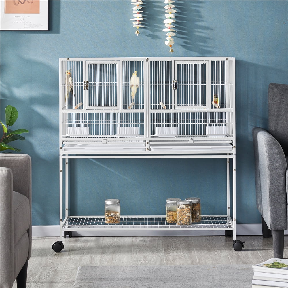 Curated visual reference: Custom Bird Breeding Cage Builders Reference: Alden Design Stackable Wide Divided Metal Bird Australia