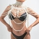 thumbnail image 2 of Cadena de suéter de perlas con flecos trenzada Sexy, cadena de cuerpo de perlas de imitación multicapa retro francesa para esposas y madres, 2 of 5