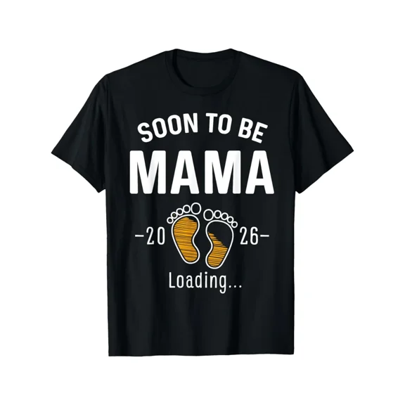 Soon To Be Mama Est 2026 Loading T-Shirt Pregnancy Announcement Maternity Graphic Tee New Mother Gift Apparel Short Sleeve Cotton Top