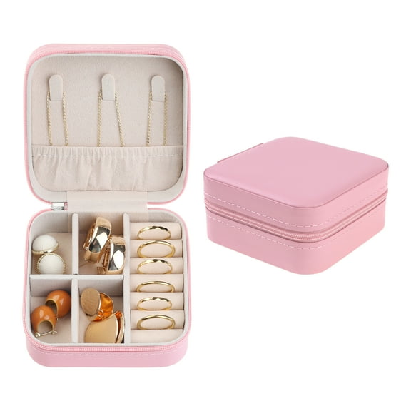 Travel Jewelry Box for Women Birthday Gifts Small Portable Organizer Case Pink