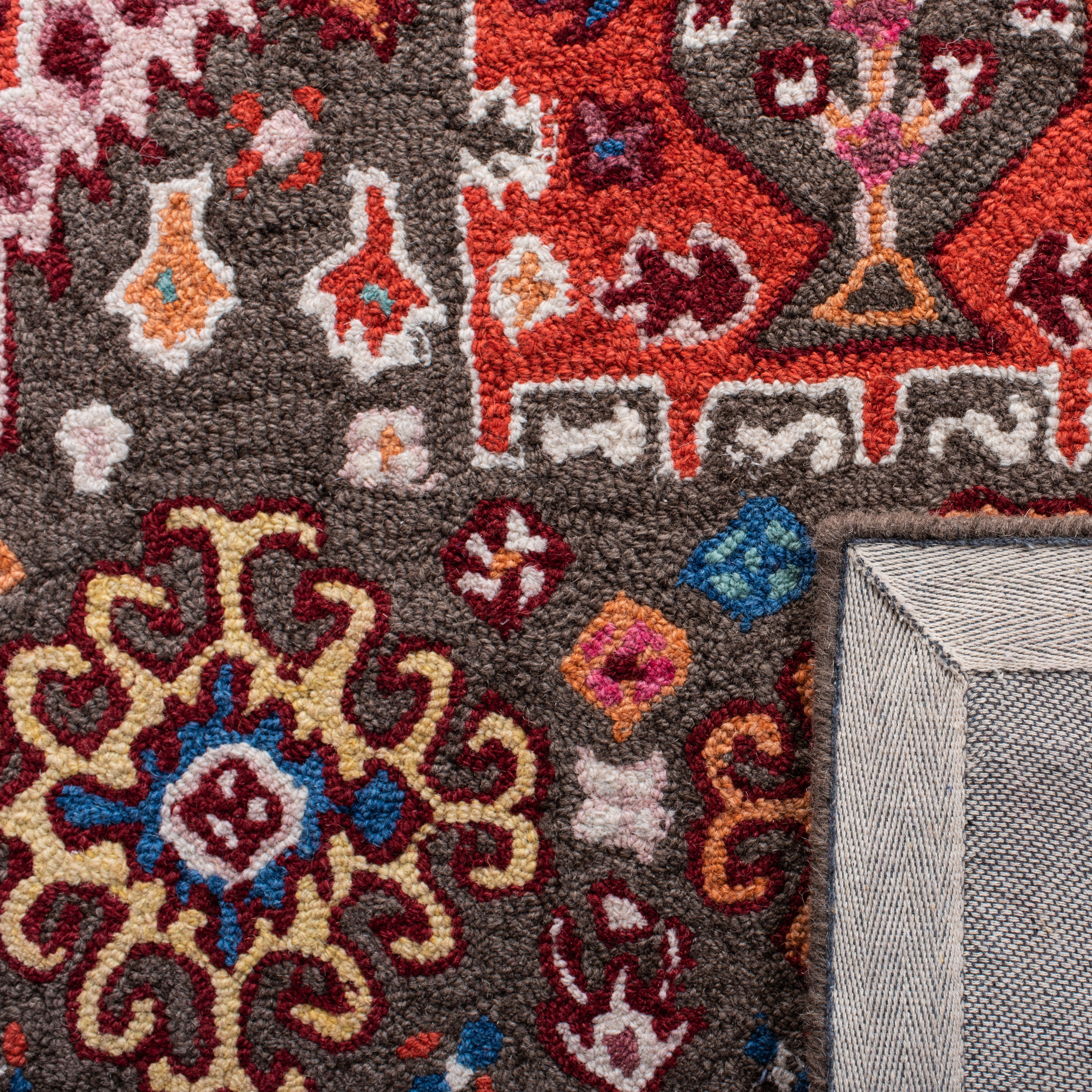 SAFAVIEH Bellagio Lydia Southwestern Wool Area Rug, Brown/Rust, 5' x 8'
