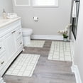 thumbnail image 1 of Geometric Design 3 Piece Bathroom Rugs Set - Non-Slip Ultra Thin Bath Rugs for Bathroom Floor - Washable Cotton Bathroom Mats Set, 1 of 8