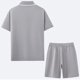 thumbnail image 5 of Ceisia Men's 2 Piece Textured Knit Short Sleeve Button Down Shirt and Shorts Set for Spring Summer Gray M Gifts, 5 of 6