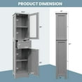 thumbnail image 3 of GOFLAME 67” Tall Narrow Bathroom Storage Cabinet, Corner Floor Cabinet with 2 Doors, 1 Drawer & 3-Level Adjustable Shelves, Slim Storage Organizer for Bathroom, Living Room,Grey, 3 of 18